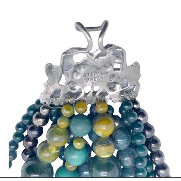 STEPHEN DWECK OOAK Luxury Y2K Jadeite Hematite Jade Designer Bracelet Signed - Picture 6 of 12